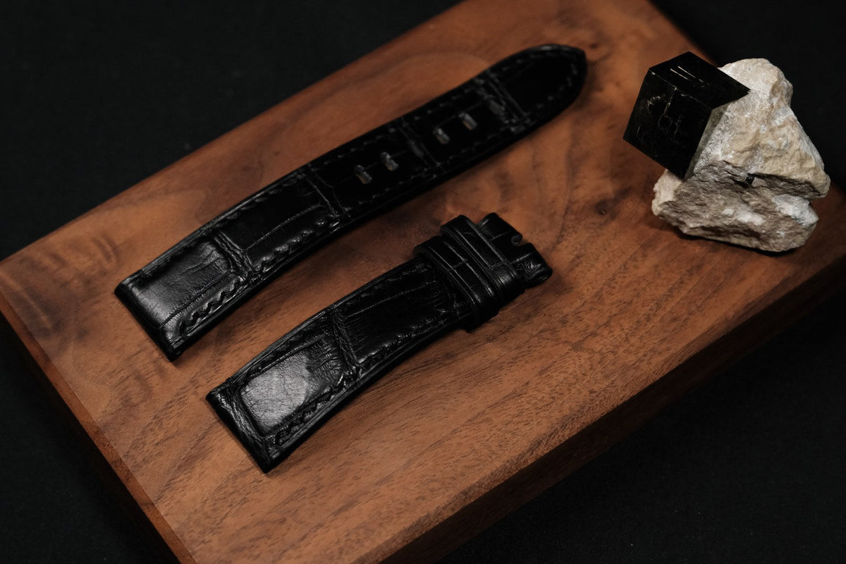 訂製錶帶 · 半啞光鱷魚皮 Black｜Tips & Needles 手工皮具